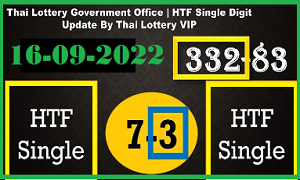 Thai Lottery Government Office HTF Single Digit 16-09-2022