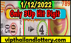 Thai Lottery Down Digit UP Digit One Paper 1/12/2022