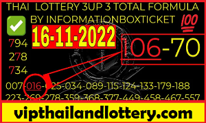 Thai Lottery Sure Best Free Total Tip 16-11-2022 - thai lottery