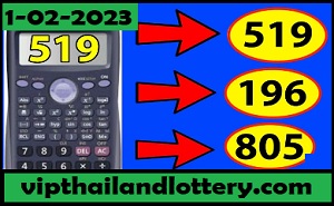 Thai Lottery 1st 4pc Paper 3up Single Digit Pass 01-02-2023