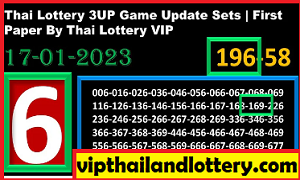 Thai Lottery 3UP Game Update Sets First Paper VIP 17-01-2023