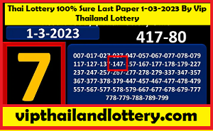 Thai Lottery 100% Sure Last Paper 1-03-2023 By Vip Thailand Lottery