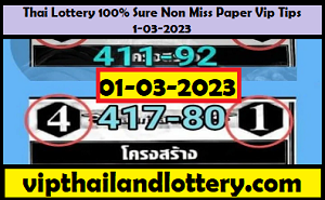 Thai Lottery 100% Sure Non Miss Paper Vip Tips 1-03-2023