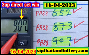 Thai Lottery 3up direct set win 16-04-2023 Thai Lotto Tips
