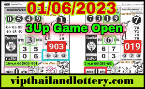 Thai Lottery 3Up Game Open For 01-06-2023 Single Digit Open
