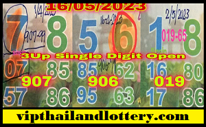 Thailand lottery Win 3up single Digit Master Touch 16-05-2023