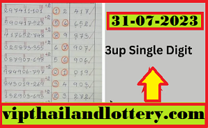 Thai Lottery Tips 3up Single Digit calculations 31-07-2023