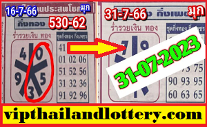 Thai lottery Sure paper 31-07-2023 Thai lottery official number