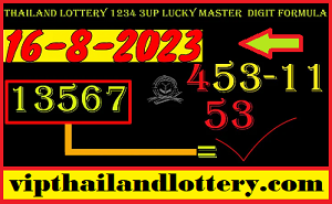 Thailand lottery 1234 3up Lucky Master Digit Formula 16-08-2023